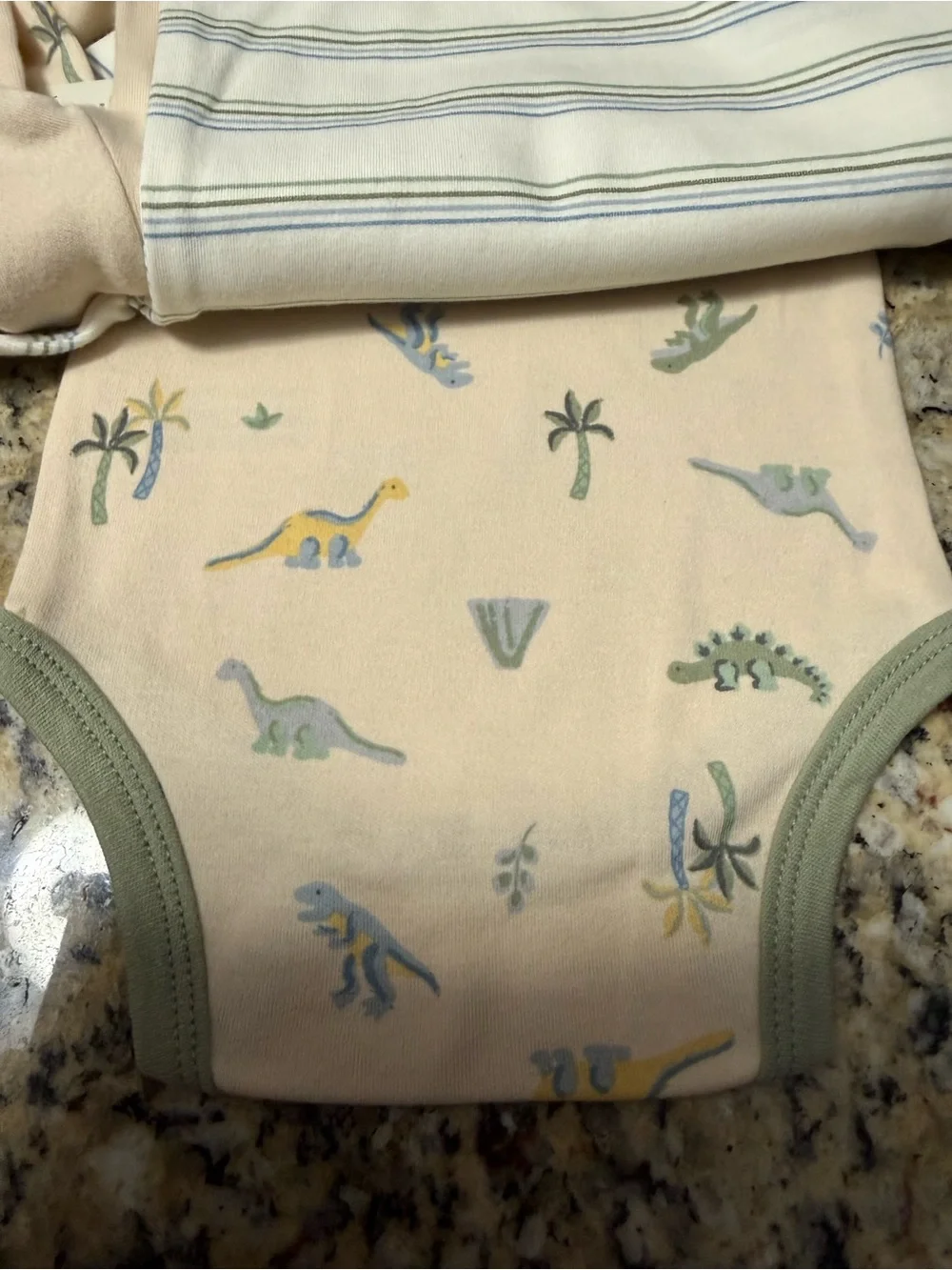 Rachel Zoe Kids Matching Dino Set in Cream and Blue, size 0 to 3 months  #6